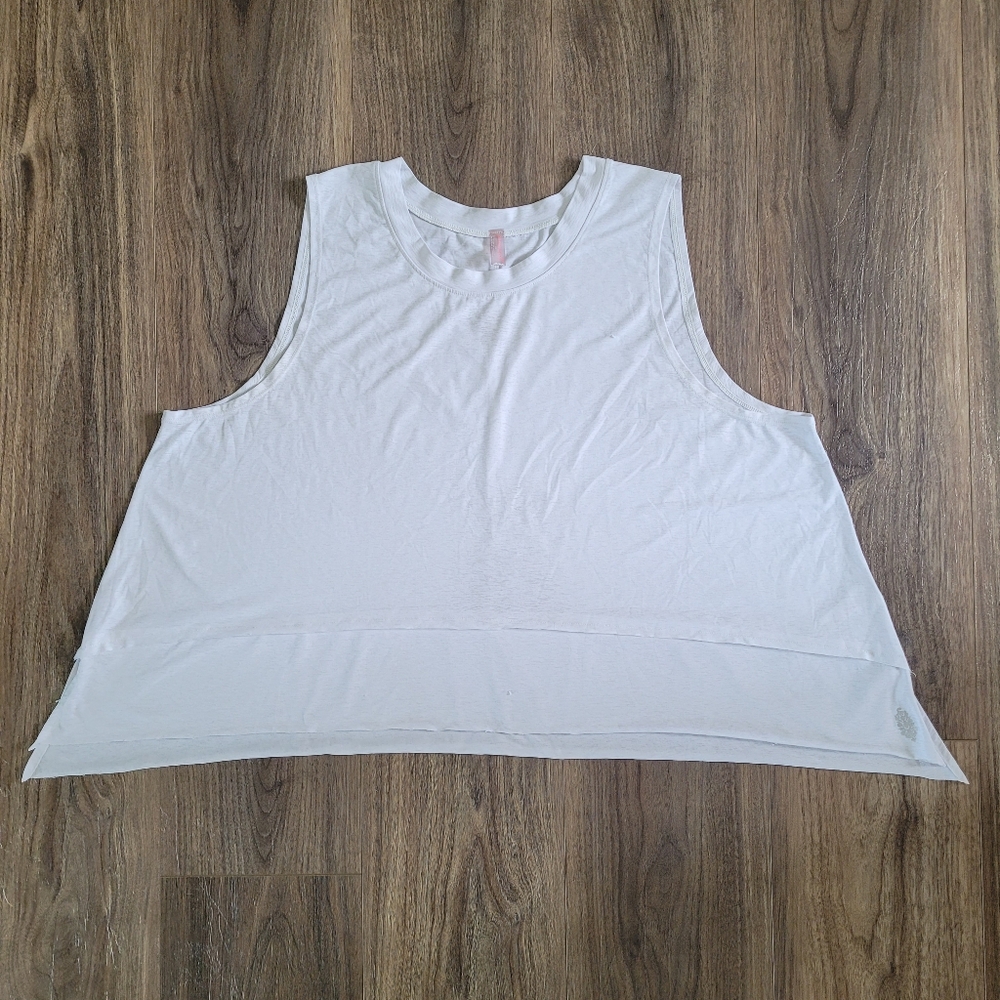 FP Movement by Free People White Boxy Muscle Tank Top